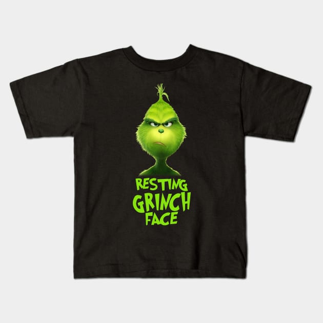 Funny Grinch Christmas Grinch Funny Gift Grinchmas Grinch Lovers Kids T-Shirt by Archer Expressionism Style